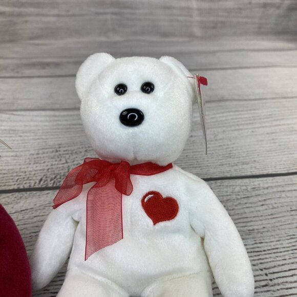 Beanie Babies TY Valentina & Casanova Valentines Day Love Heart Teddy Bears Toys - Picture 3 of 15